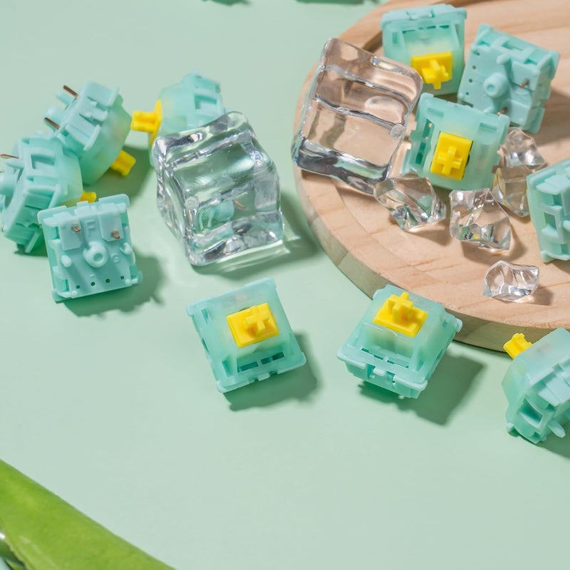kutethy Gateron Jade Yellow Pro Keyboard Switches, Linear 55gf RGB LED Pre Lubed 5 Pins Key Switches for Mechanical Keyboard(72pcs) - Image 5